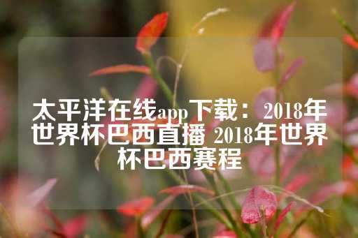 太平洋在线app下载：2018年世界杯巴西直播 2018年世界杯巴西赛程-第1张图片-皇冠信用盘出租