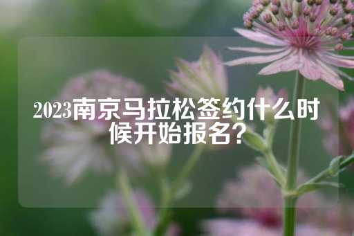 2023南京马拉松签约什么时候开始报名？